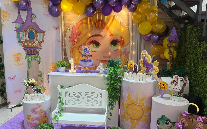 decoración temática princesa cumpleaños 4 años - Salón de fiestas Casa del Ángel